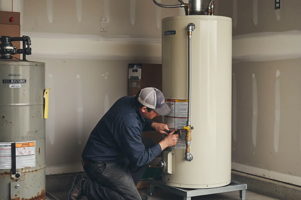 Water heater and shutoff valve replacement in Kenney